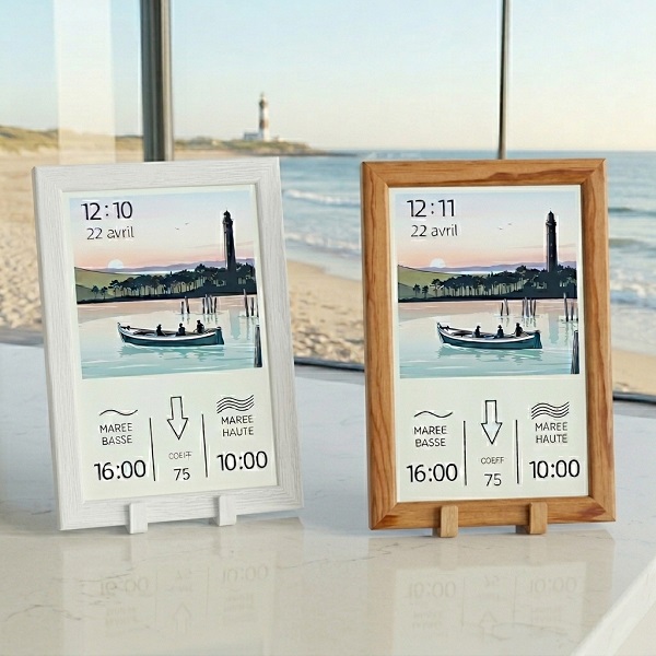Hydros, l'horloge à marée connectée (bois brut ou blanc cérusé)