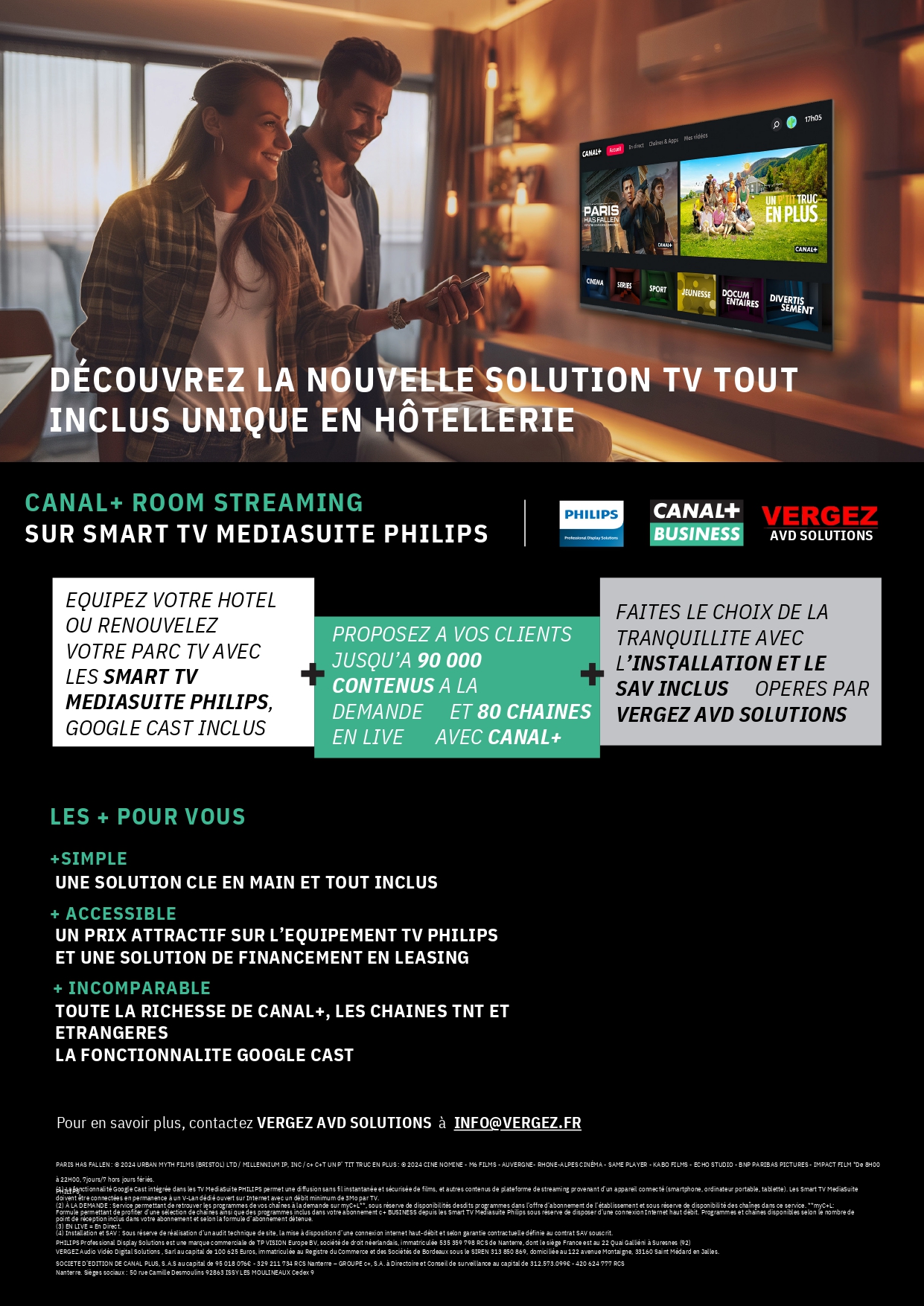 TELEVISEUR PHILIPS GOOGLECAST  et CANAL+ ROOM STREAMING