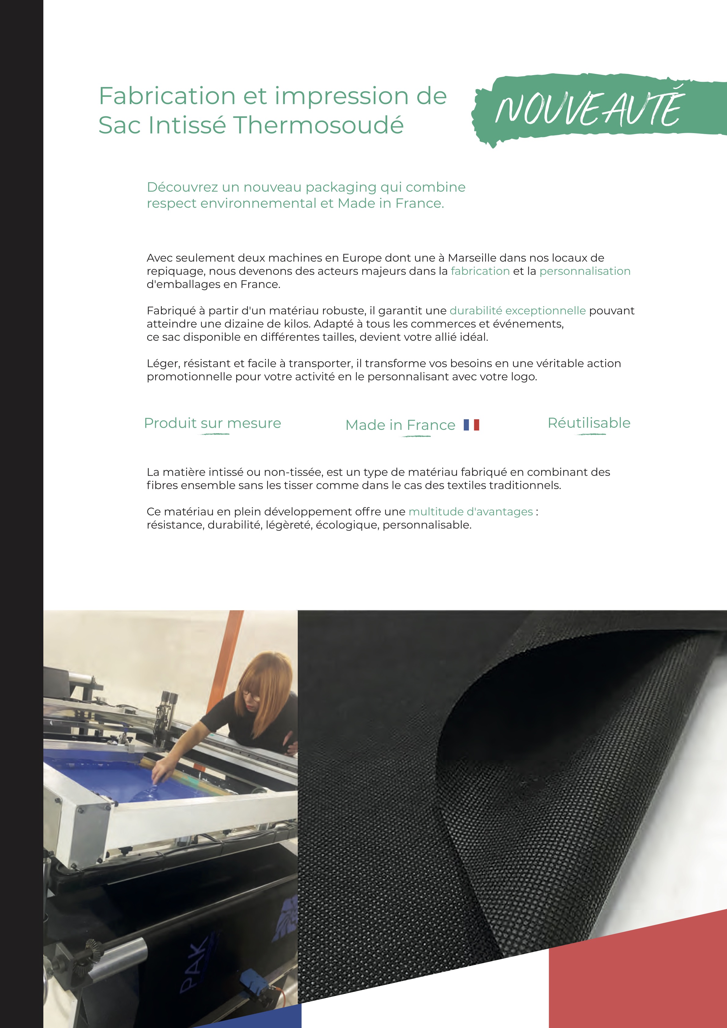 Sacs Intissé thermosoudés