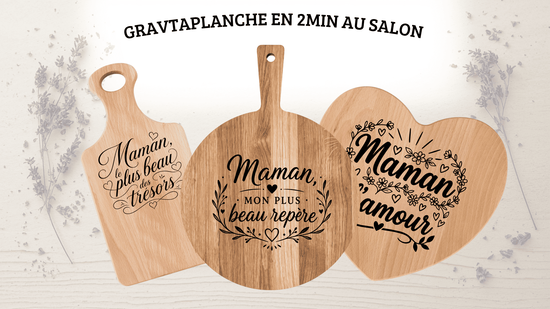 Planches et objets en bois personnalisés – Gravure en direct